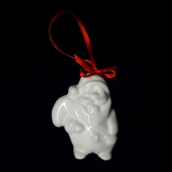 Babbo Natale in ceramica bianca